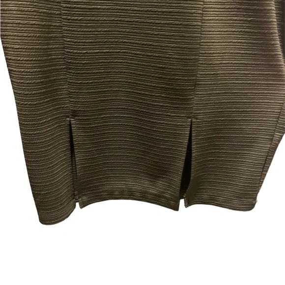 Bisou Bisou Green Ribbed Sleeveless Sheath Dress Lace Up Grommet Detail Sz 12 - Picture 7 of 12